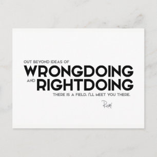 QUOTES: Rumi: Wrongdoing and rightdoing Postcard