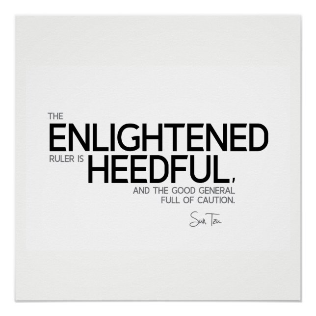 QUOTES: Sun Tzu: Enlightened ruler Poster (Front)