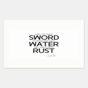 QUOTES: Sun Tzu: Finest sword, salt water Rectangular Sticker