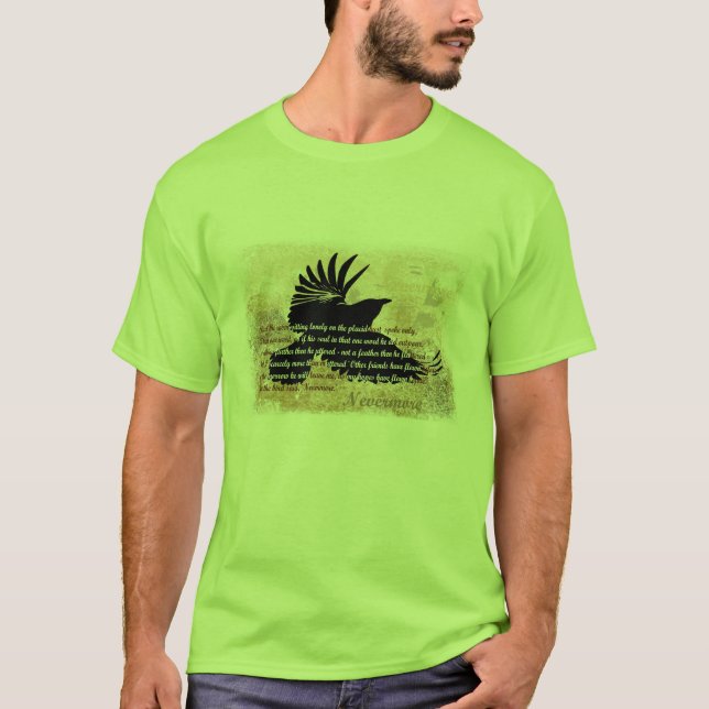 Quoth the Raven Edgar Allen Poe Nevermore poem T-Shirt (Front)