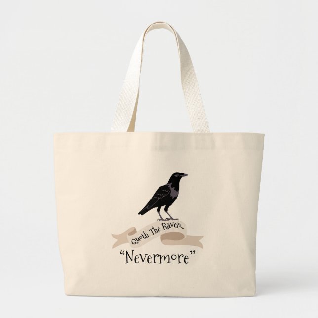 Quoth The Raven Large Tote Bag (Front)