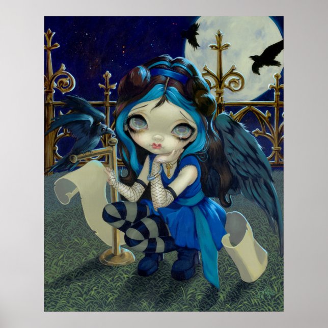 Quoth the Raven Nevermore ART PRINT gothic fairy (Front)