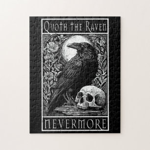 Quoth the Raven - Nevermore - Edgar Allan Poe art Jigsaw Puzzle