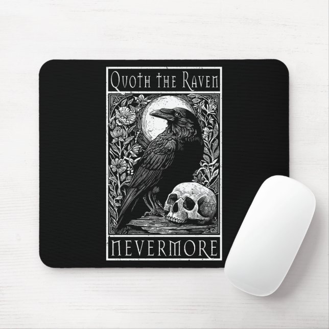 Quoth the Raven - Nevermore - Edgar Allan Poe art Mouse Pad (With Mouse)