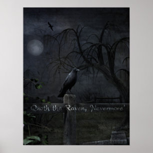 "Quoth the Raven, 'Nevermore'" Gothic Poster