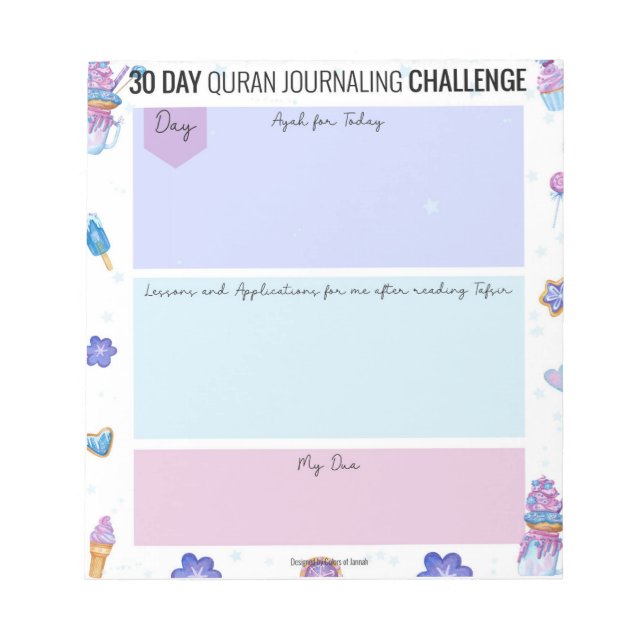 Quran 30 day Challenge Journal Notepad (Front)