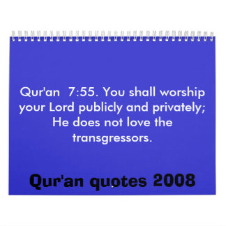 Qur'an quotes Calendar