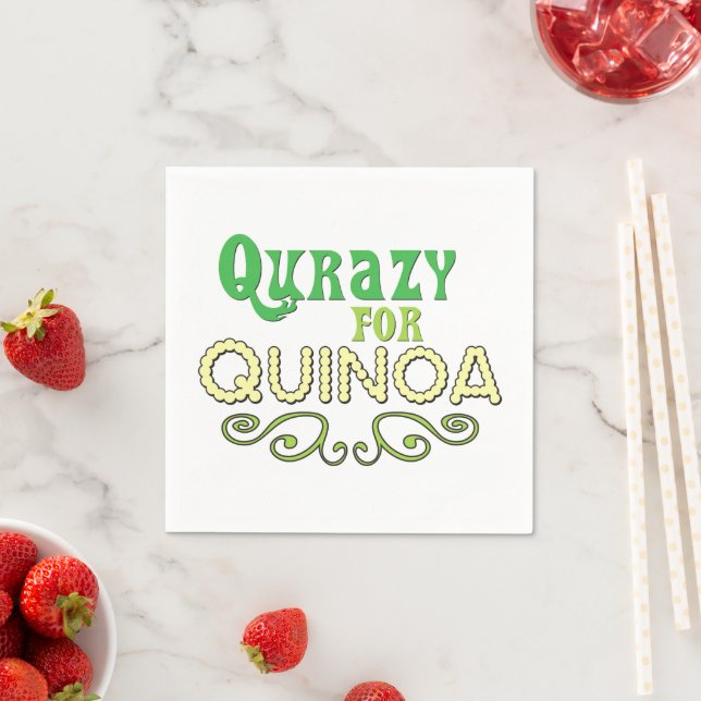 Qurazy for Quinoa © - Funny Quinoa themed Napkin (Insitu)