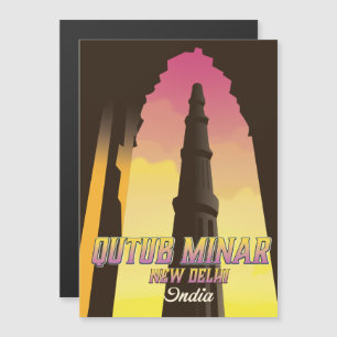 Qutub Minar  New Delhi India travel poster