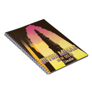Qutub Minar New Delhi India travel poster Notebook