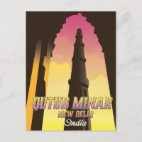 Qutub Minar  New Delhi India travel poster