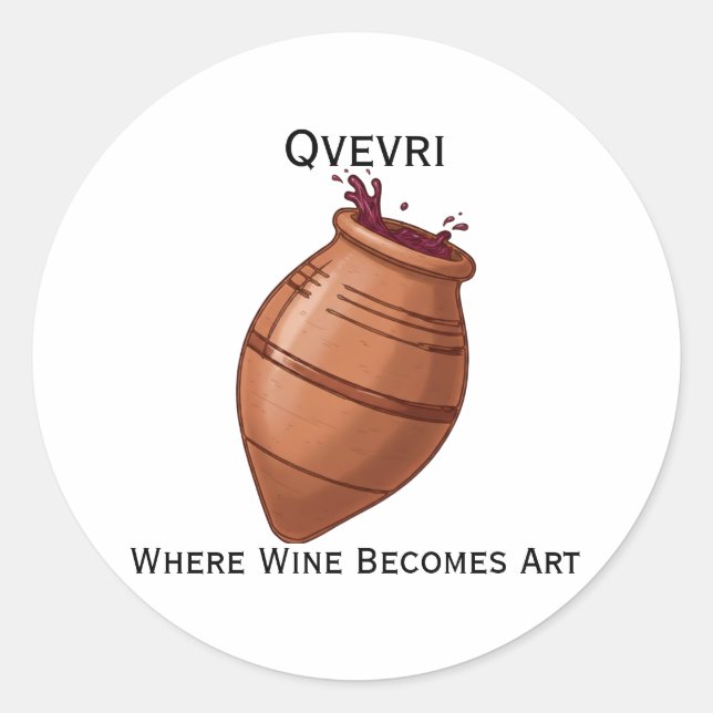 Qvevri Classic Round Sticker (Front)