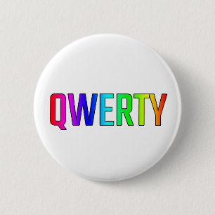 QWERTY 6 CM ROUND BADGE