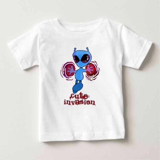 Qwiby: Cute Invasion Baby T-Shirt (Front)