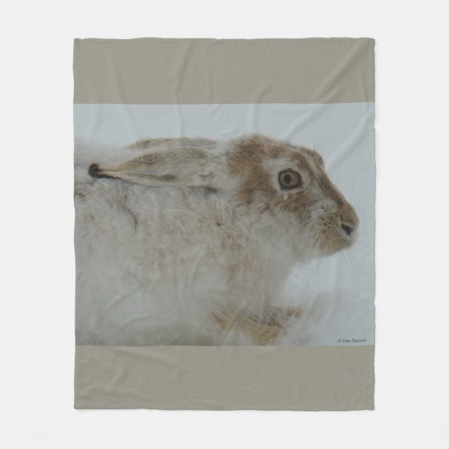 R11 Snowshoe Hare Fleece Blanket (Front)