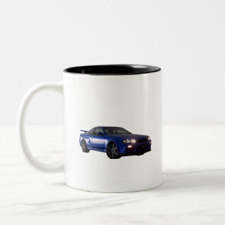r34 gtr bayside blue Two-Tone coffee mug