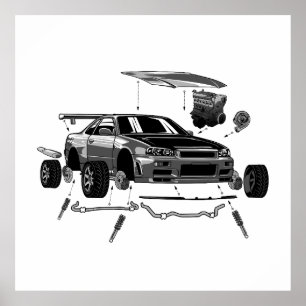 R34 SKYLINE ASSEMBLY POSTER