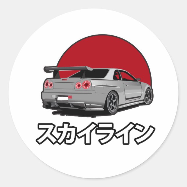 R34 Skyline Sticker (Front)