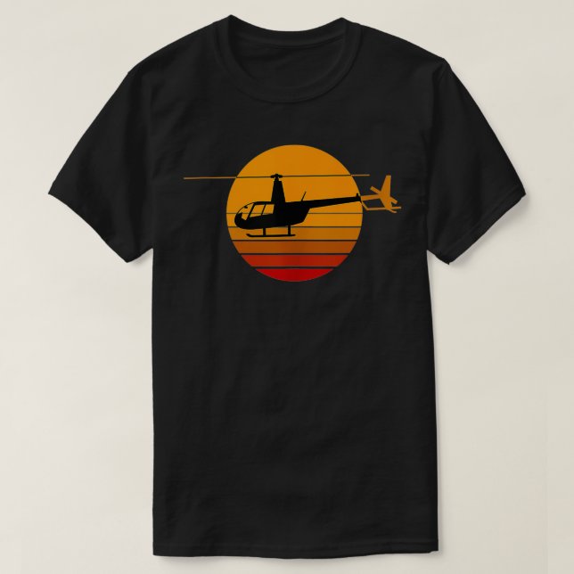 R44 Helicopter Pilot Aviation  R44 Helicopter  T-Shirt (Design Front)