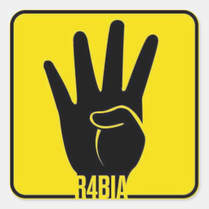 R4BIA, free Egypt, Stop Killing Innocents Square Sticker