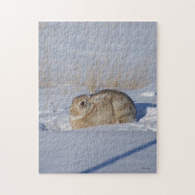 R5 Cottontail Rabbit in Snow Jigsaw Puzzle (Vertical)