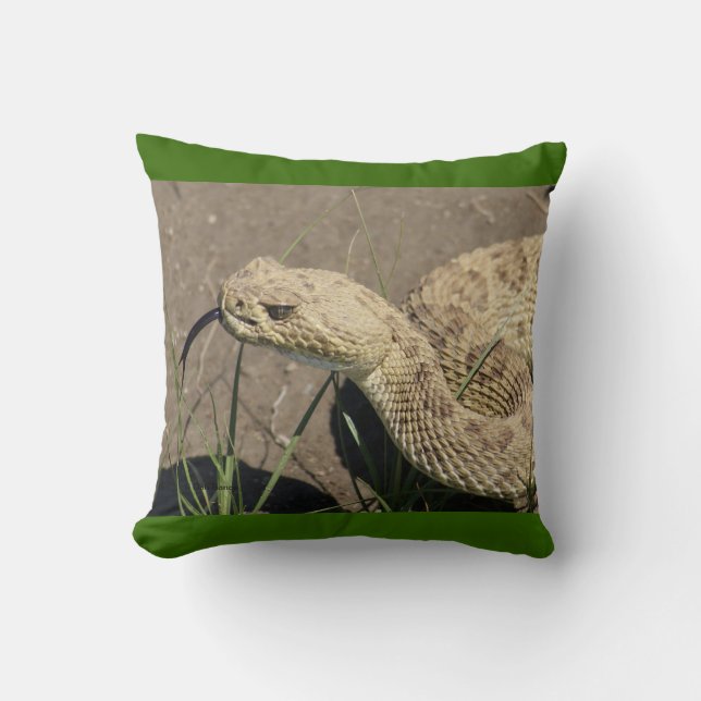 R8 Prairie Rattlesnake Head Shot Cushion (Front)