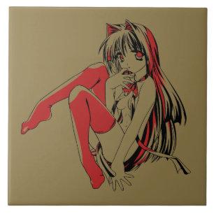 R & B Manga, Neko Catgirl Furry Loli Anime Ceramic Tile