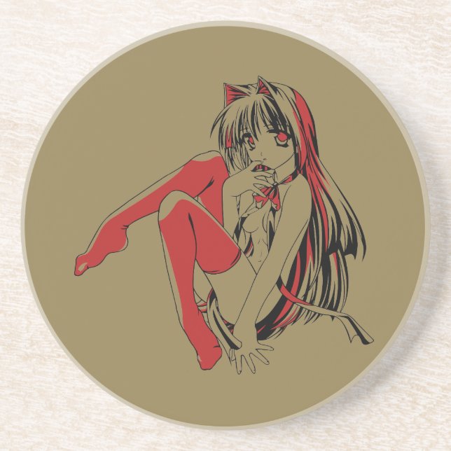 R & B Manga, Neko Catgirl Furry Loli Anime Coaster (Front)