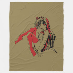 R & B Manga, Neko Catgirl Furry Loli Anime Fleece Blanket