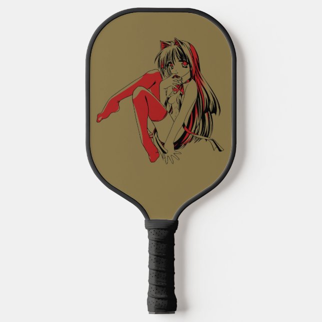 R & B Manga, Neko Catgirl Furry Loli Anime Pickleball Paddle (Front)