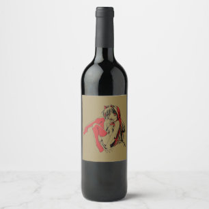 R & B Manga, Neko Catgirl Furry Loli Anime Wine Label