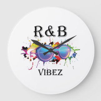 R&B Vibez Graphic T-Shirt | Colourful Music Aesthe Large Clock