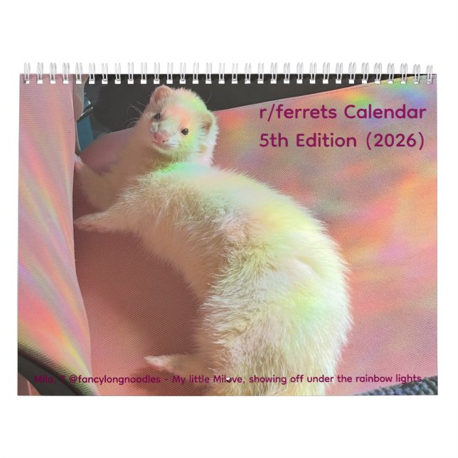 r/ferrets Calendar 5th Edition (2026) (Cover)