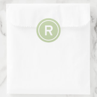 R for Raw food diet logo branding healthfood Classic Round Sticker