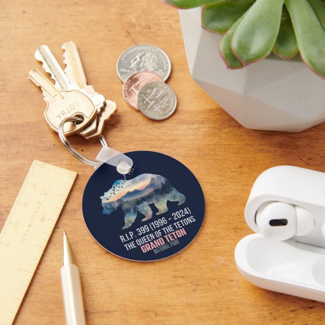 R.I.P. 399 The Queen of the Tetons Bear Key Ring (Desk)
