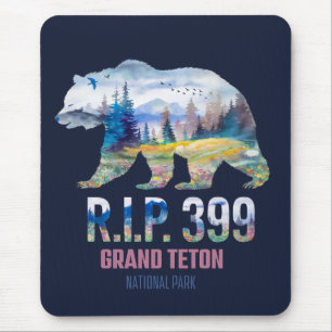R.I.P. 399 The Queen of the Tetons Bear Mouse Pad