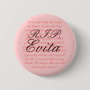 R.I.P. Evita 6 Cm Round Badge