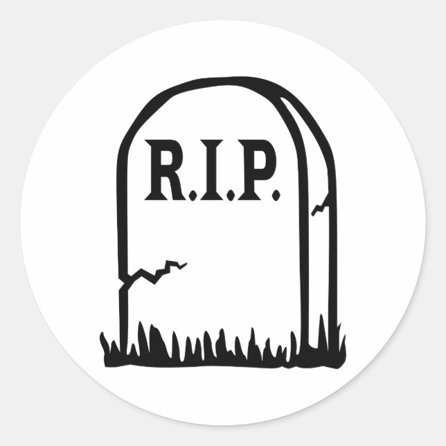 R.I.P. - Gravestone Classic Round Sticker (Front)