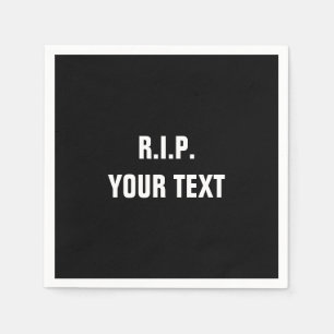 R.I.P. Rest in peace black paper napkins