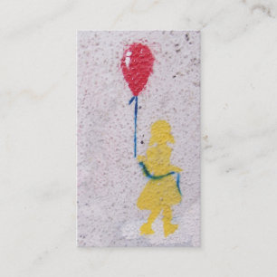 r.i.p. stencil : girl with the red balloon business card