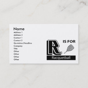 R Is For Racquetball Business Card