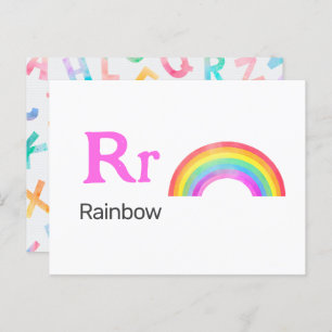 R is for Rainbow - Alphabet Flash Card