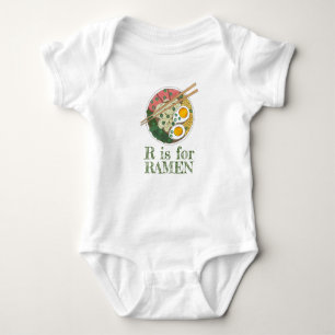 R is for Ramen Japanese Food Noodles Alphabet Baby Bodysuit
