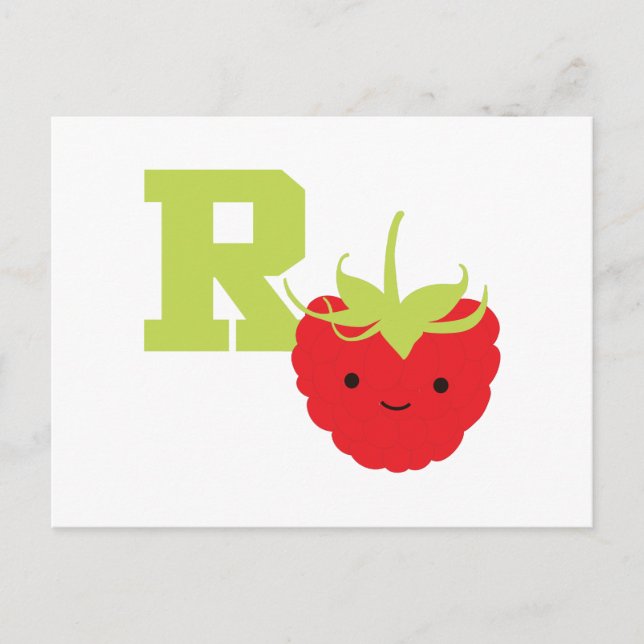 R is for Raspberry Postcard (Front)