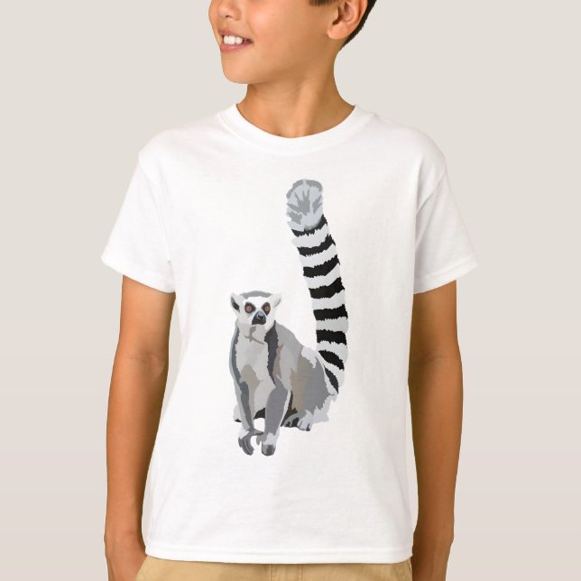 R is for Ring-tailed LemurRing-tailed Lemur Illust T-Shirt (Front)