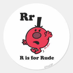 R is for Rude Classic Round Sticker