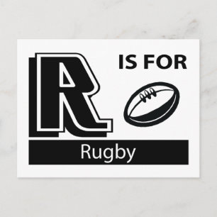 R Is For Rugby Postcard