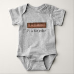 R is for Ruler Mathematics Math Class School ABCs Baby Bodysuit<br><div class="desc">Alphabet letter fun! Baby suit design features an original marker illustration of a wooden ruler,  with R IS FOR RULER in a fun font. Great for learning the ABCs.

Don't see what you're looking for? Need help with customisation? Click "contact this designer" to have something created just for you!</div>