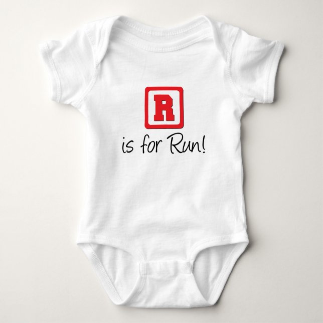 R Is For Run Baby Bodysuit (Front)