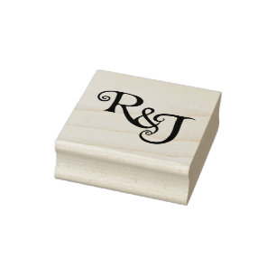 R&J Monogram wedding Rubber Stamp